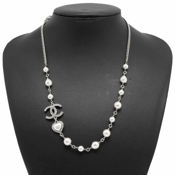 シャネル ネックレス ココマーク ハート フェイクパール ラインストーン B 23B ABB616 CHANEL アクセサリー