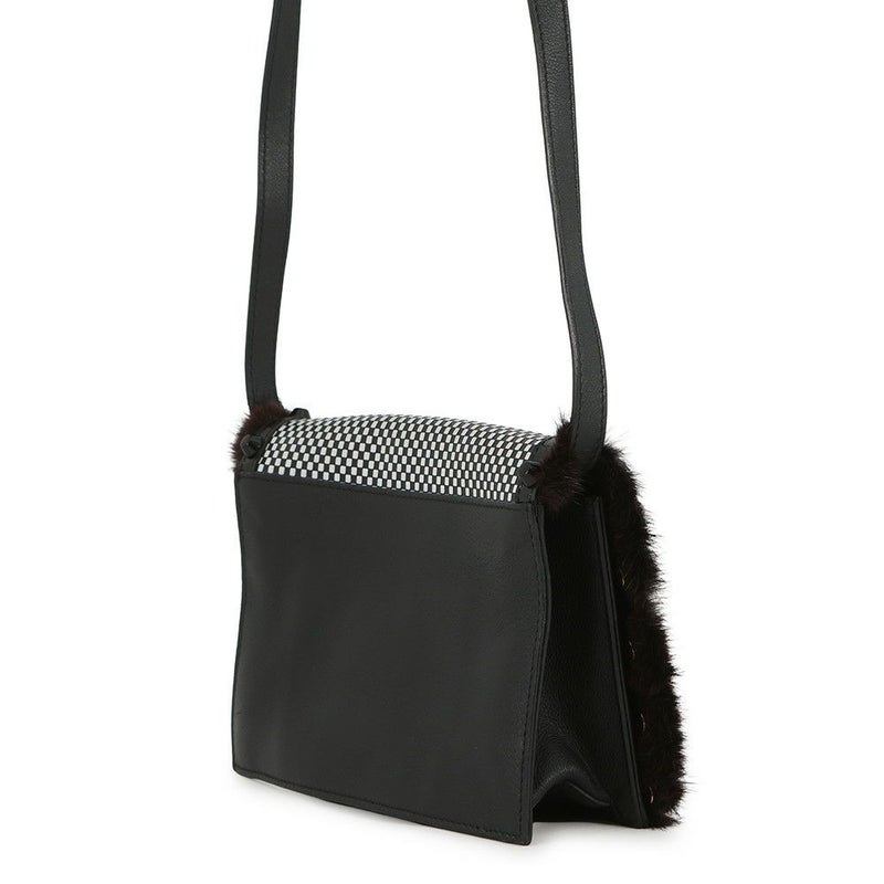 フェンディ ショルダーバッグ チェック スタッズ レザー ファー FENDI バッグ