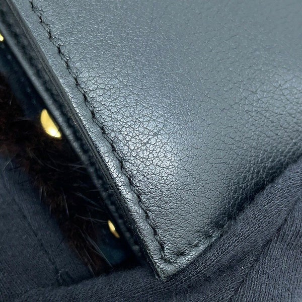 フェンディ ショルダーバッグ チェック スタッズ レザー ファー FENDI バッグ