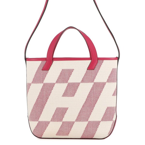 エルメス トートバッグ H・アン・ビエPM フランボワーズ トワルアッシュ/スイフト Z刻印 ２wayショルダー