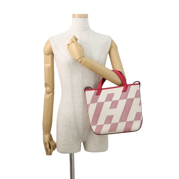 エルメス トートバッグ H・アン・ビエPM フランボワーズ トワルアッシュ/スイフト Z刻印 ２wayショルダー