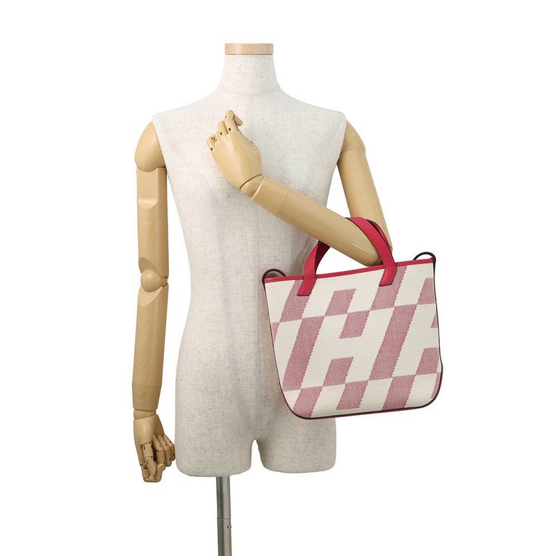 エルメス トートバッグ H・アン・ビエPM フランボワーズ トワルアッシュ/スイフト Z刻印 ２wayショルダー