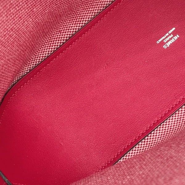 エルメス トートバッグ H・アン・ビエPM フランボワーズ トワルアッシュ/スイフト Z刻印 ２wayショルダー