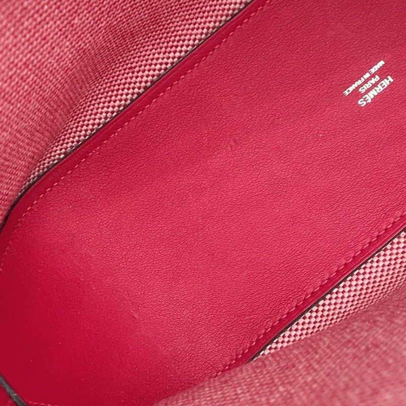 エルメス トートバッグ H・アン・ビエPM フランボワーズ トワルアッシュ/スイフト Z刻印 ２wayショルダー