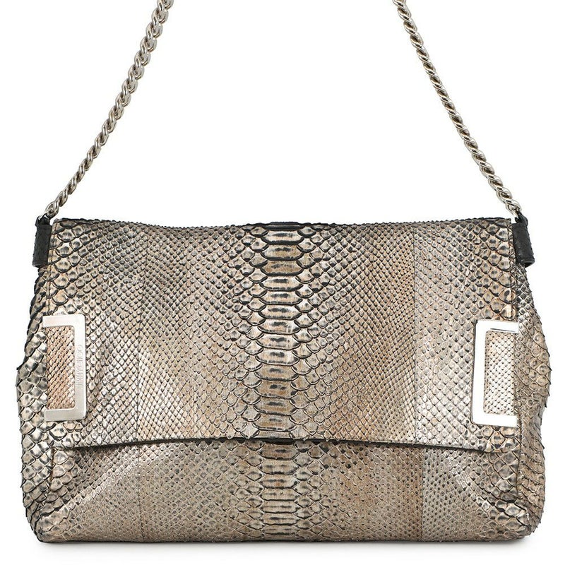 ジミーチュウ チェーンショルダーバッグ フラップバッグ パイソン JIMMY CHOO