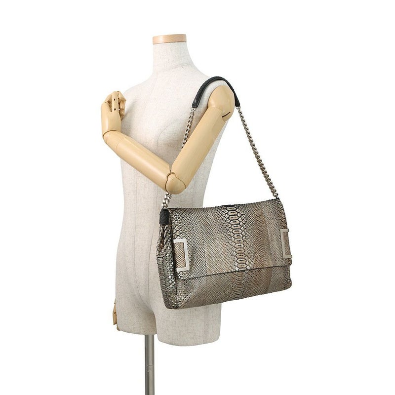 ジミーチュウ チェーンショルダーバッグ フラップバッグ パイソン JIMMY CHOO