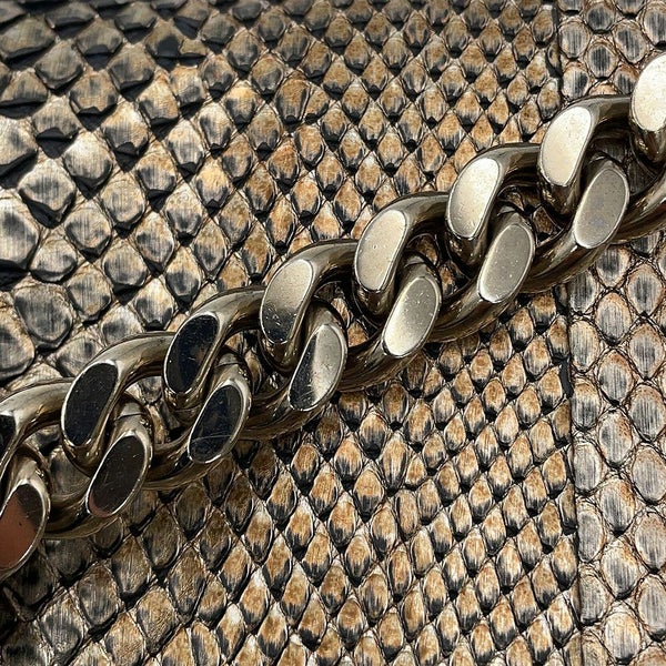 ジミーチュウ チェーンショルダーバッグ フラップバッグ パイソン JIMMY CHOO