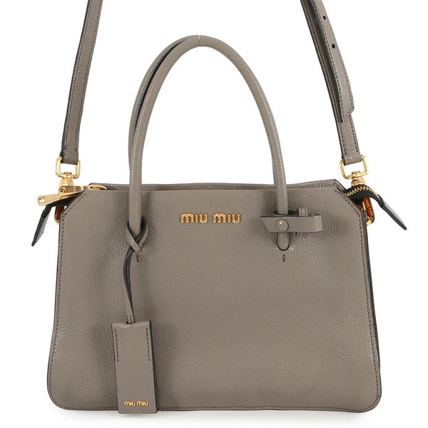 ミュウミュウ ハンドバッグ ロゴ バイカラー マドラス レザー MIUMIU 2wayショルダーバッグ