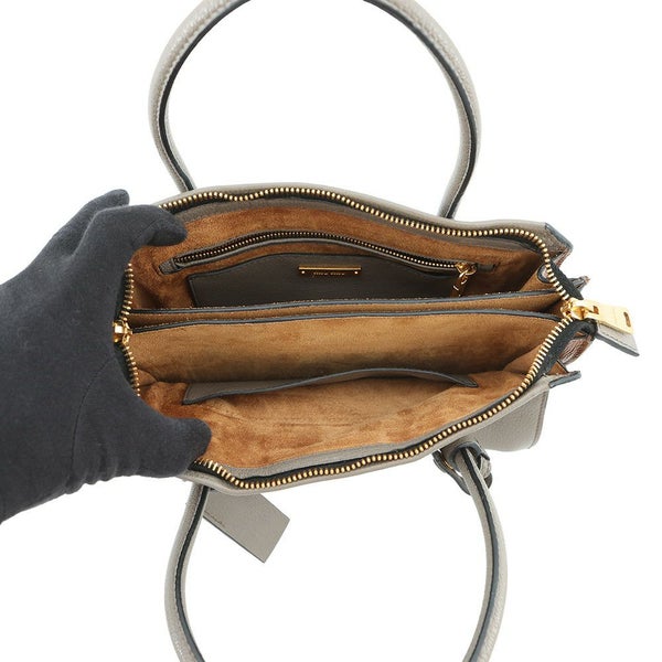 ミュウミュウ ハンドバッグ ロゴ バイカラー マドラス レザー MIUMIU 2wayショルダーバッグ