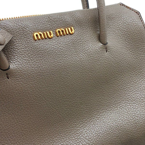 ミュウミュウ ハンドバッグ ロゴ バイカラー マドラス レザー MIUMIU 2wayショルダーバッグ