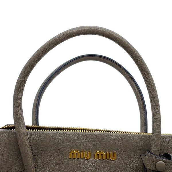 ミュウミュウ ハンドバッグ ロゴ バイカラー マドラス レザー MIUMIU 2wayショルダーバッグ