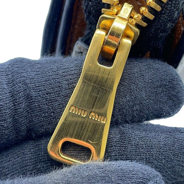 ミュウミュウ ハンドバッグ ロゴ バイカラー マドラス レザー MIUMIU 2wayショルダーバッグ