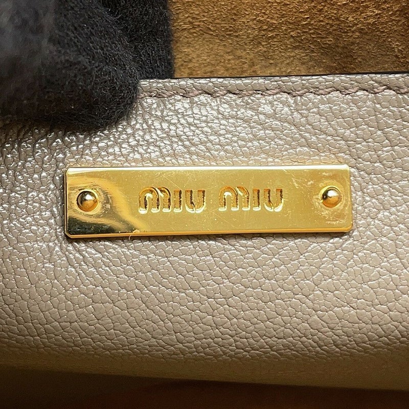 ミュウミュウ ハンドバッグ ロゴ バイカラー マドラス レザー MIUMIU 2wayショルダーバッグ
