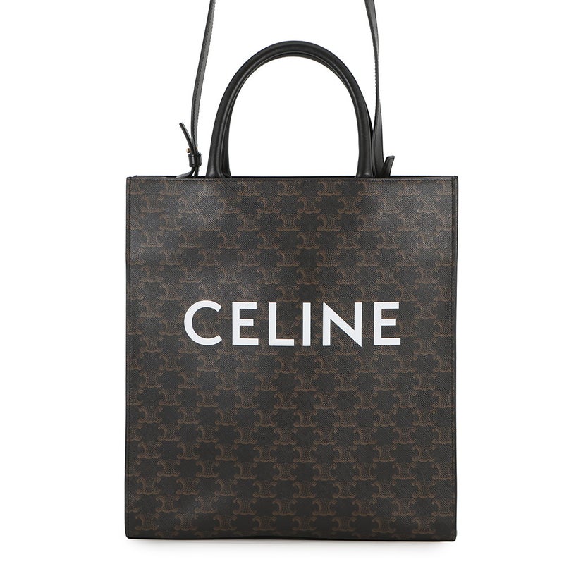 セリーヌ トートバッグ トリオンフ バーティカルカバ ミディアム 194432 CELINE 2wayショルダーバッグ 黒