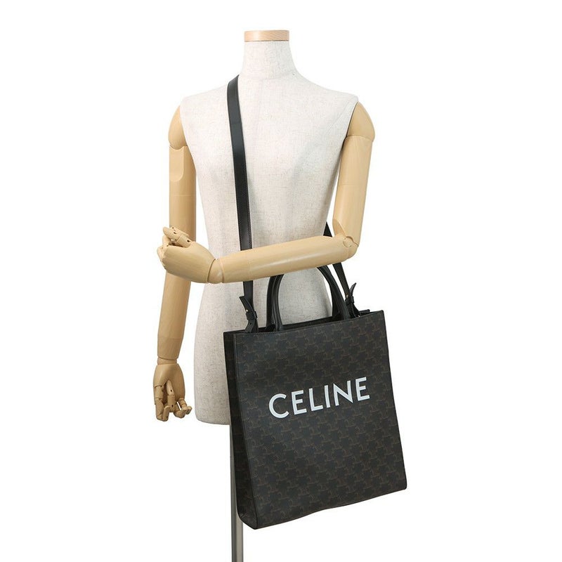 セリーヌ トートバッグ トリオンフ バーティカルカバ ミディアム 194432 CELINE 2wayショルダーバッグ 黒