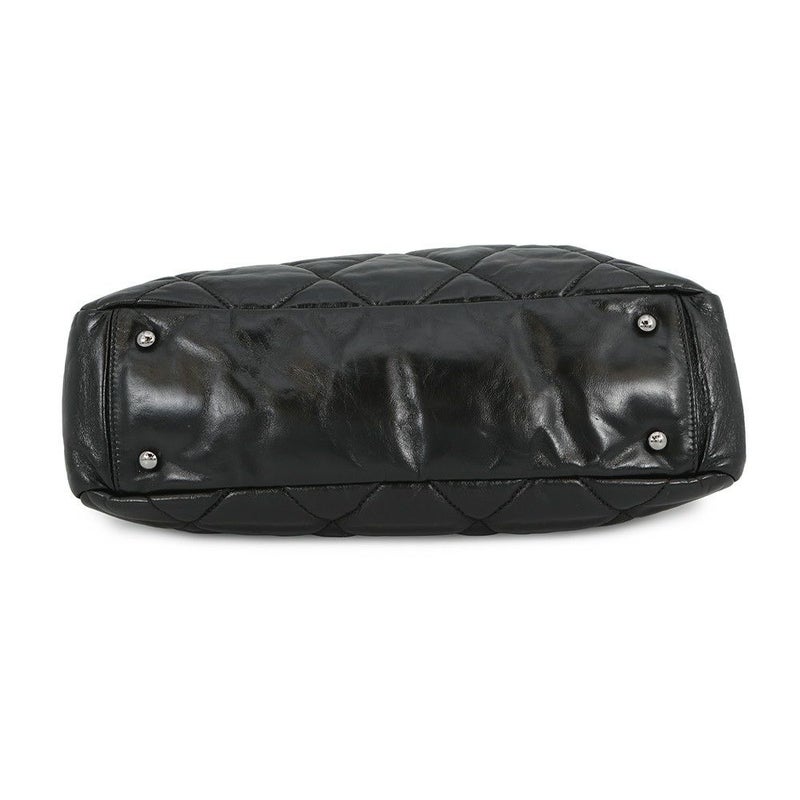 シャネル チェーントートバッグ ポートベロー ココマーク マトラッセ ヴィンテージレザー/ストロー A46153 CHANEL 黒