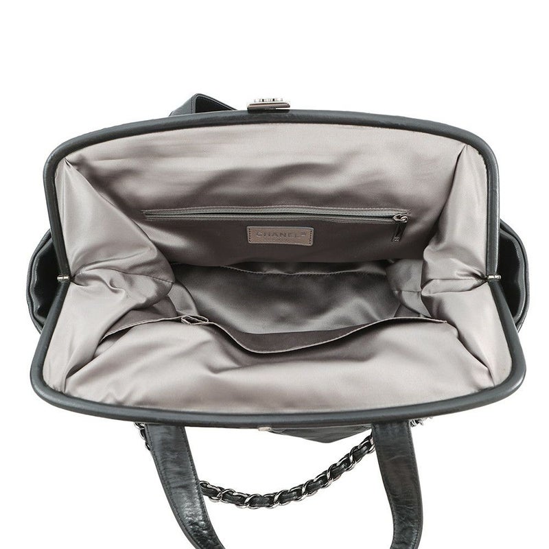 シャネル チェーントートバッグ ポートベロー ココマーク マトラッセ ヴィンテージレザー/ストロー A46153 CHANEL 黒