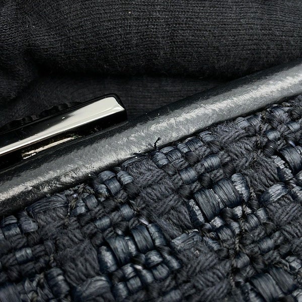 シャネル チェーントートバッグ ポートベロー ココマーク マトラッセ ヴィンテージレザー/ストロー A46153 CHANEL 黒