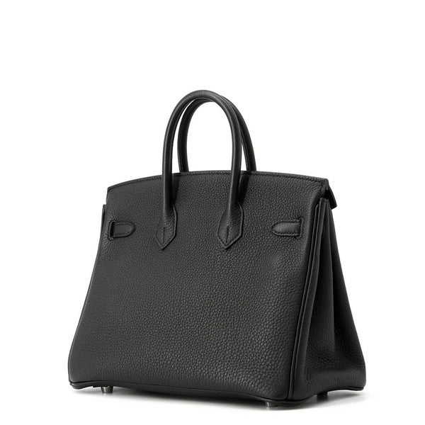 エルメス バーキン25 ブラック/シルバー金具 トゴ C刻印 HERMES Birkin ハンドバッグ 黒