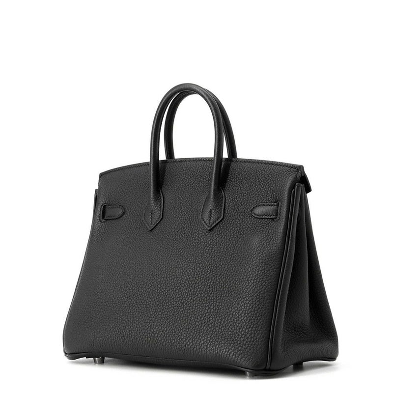 エルメス バーキン25 ブラック/シルバー金具 トゴ C刻印 HERMES Birkin ハンドバッグ 黒