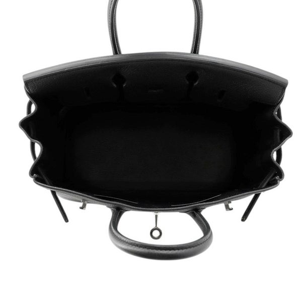 エルメス バーキン25 ブラック/シルバー金具 トゴ C刻印 HERMES Birkin ハンドバッグ 黒