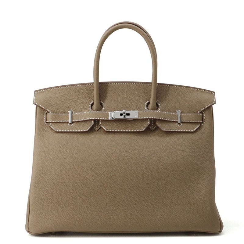 エルメス バーキン35 エトゥープ/シルバー金具 トゴ K刻印 HERMES Birkin ハンドバッグ