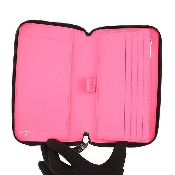 シャネル 長財布 マトラッセ ココマーク カンボンライン ラウンドファスナー ラムスキン A26710 CHANEL 黒