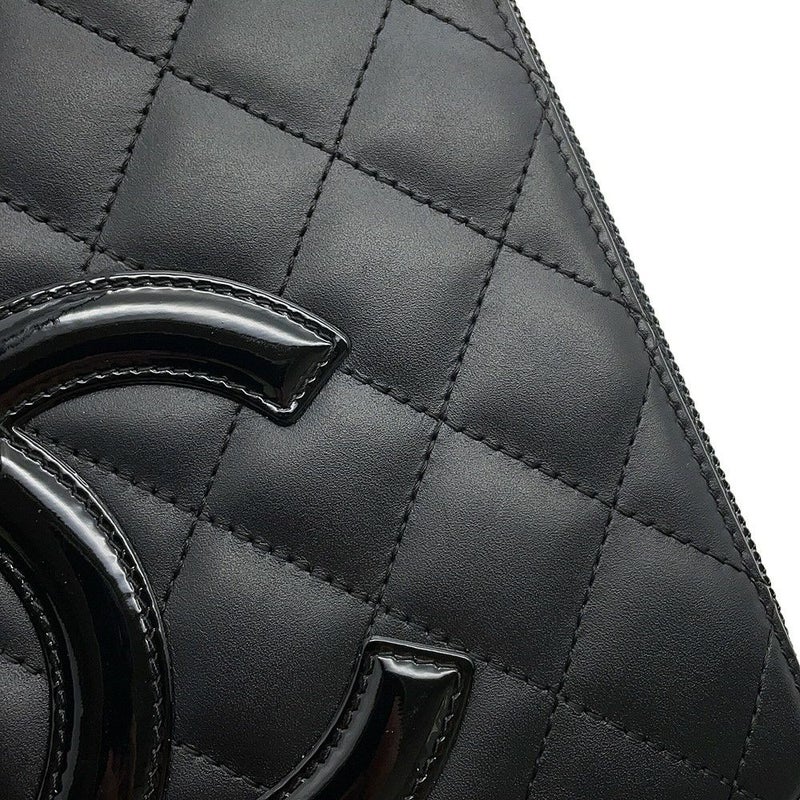 シャネル 長財布 マトラッセ ココマーク カンボンライン ラウンドファスナー ラムスキン A26710 CHANEL 黒