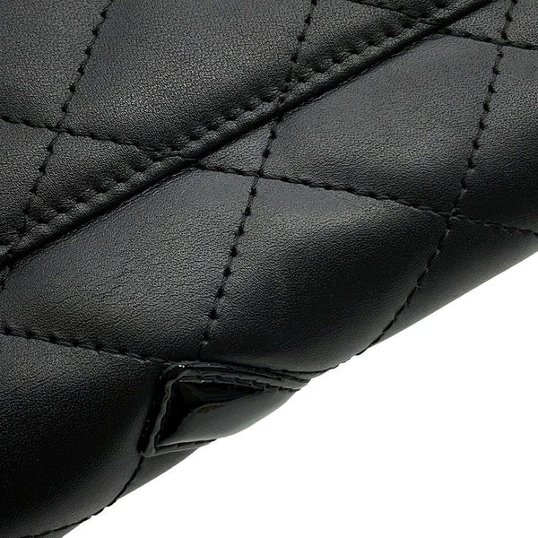 シャネル 長財布 マトラッセ ココマーク カンボンライン ラウンドファスナー ラムスキン A26710 CHANEL 黒