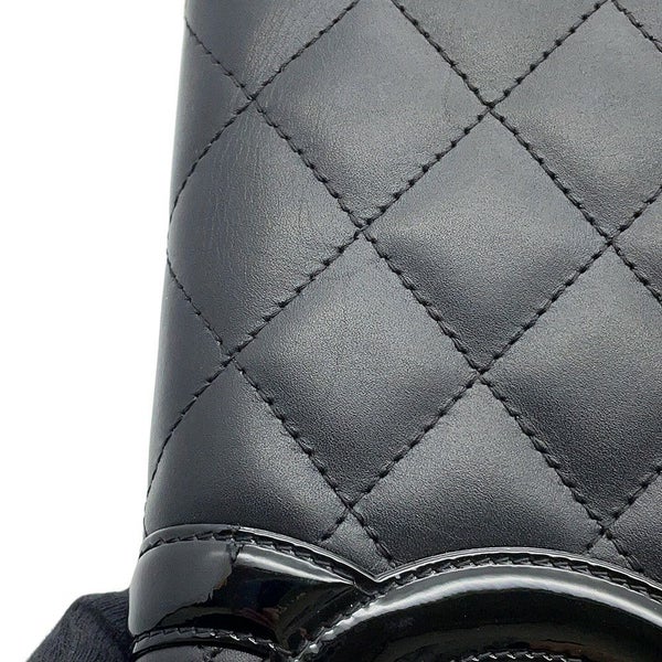 シャネル 長財布 マトラッセ ココマーク カンボンライン ラウンドファスナー ラムスキン A26710 CHANEL 黒