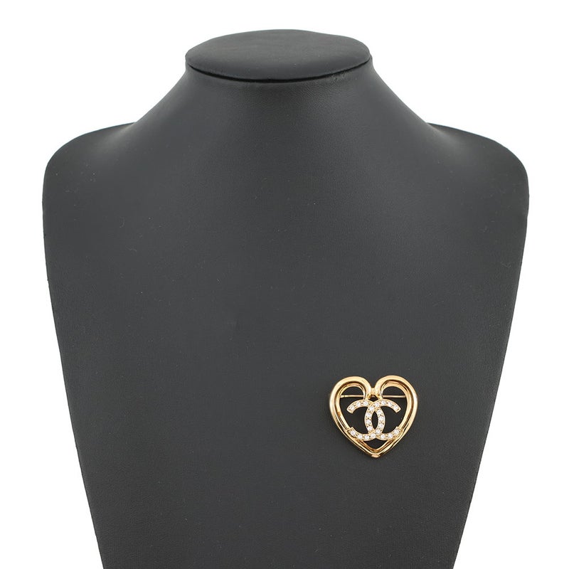 シャネル ブローチ ココマーク ハート ラインストーン F23 C ABA093 CHANEL アクセサリー