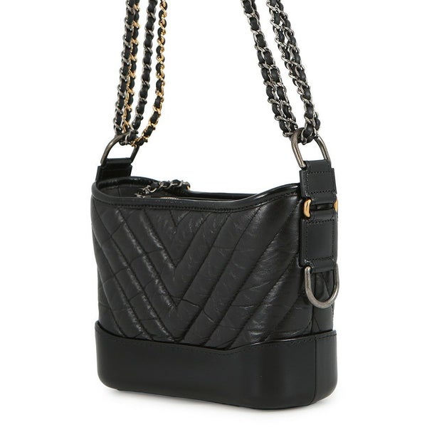 シャネル チェーンショルダーバッグ ガブリエル ドゥ シャネル スモール ホーボーバッグ A91810 CHANEL バッグ 黒
