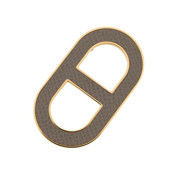 エルメス ブローチ シェーヌダンクル エタン/シルバー金具 エプソン HERMES アクセサリー