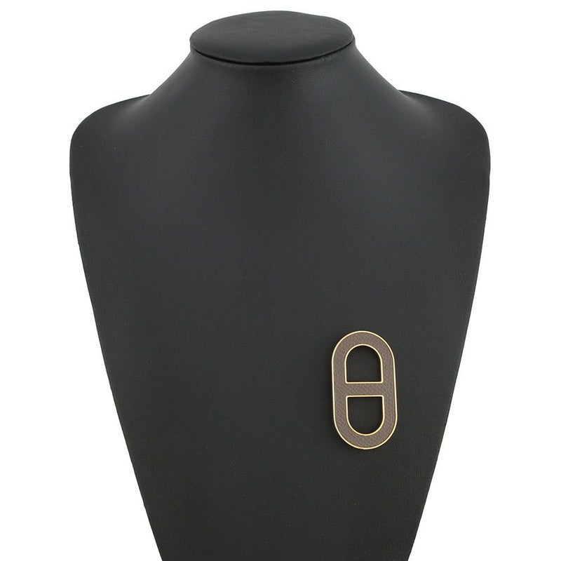 エルメス ブローチ シェーヌダンクル エタン/シルバー金具 エプソン HERMES アクセサリー