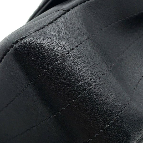 シャネル チェーンショルダーバッグ シェブロン Vステッチ ココマーク ラムスキン A01112 CHANEL ダブルチェーン 黒