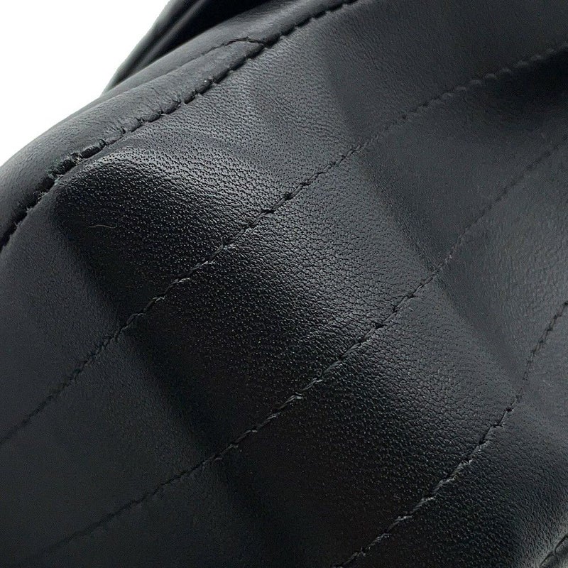 シャネル チェーンショルダーバッグ シェブロン Vステッチ ココマーク ラムスキン A01112 CHANEL ダブルチェーン 黒