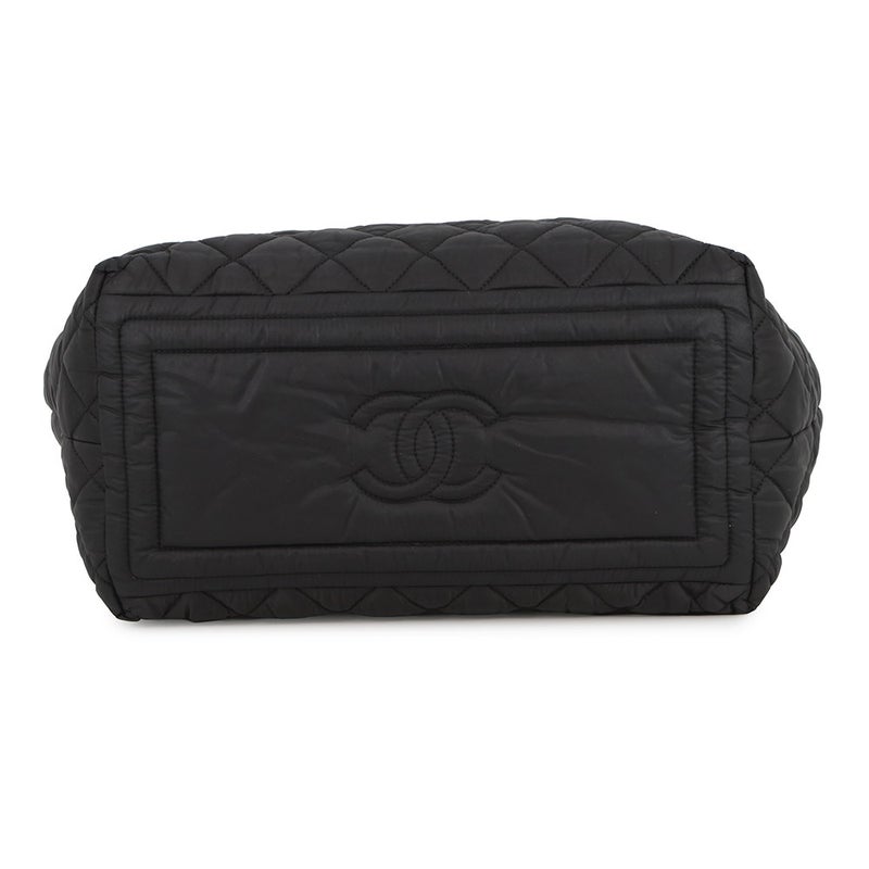 シャネル トートバッグ コココクーン ココマーク マトラッセ スモール PM ナイロン A48610 CHANEL 黒
