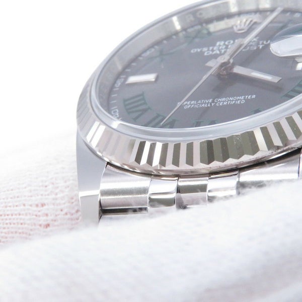 ロレックス デイトジャスト36 SS/K18WG ランダムシリアル ルーレット 126234 ROLEX 腕時計 スレート文字盤