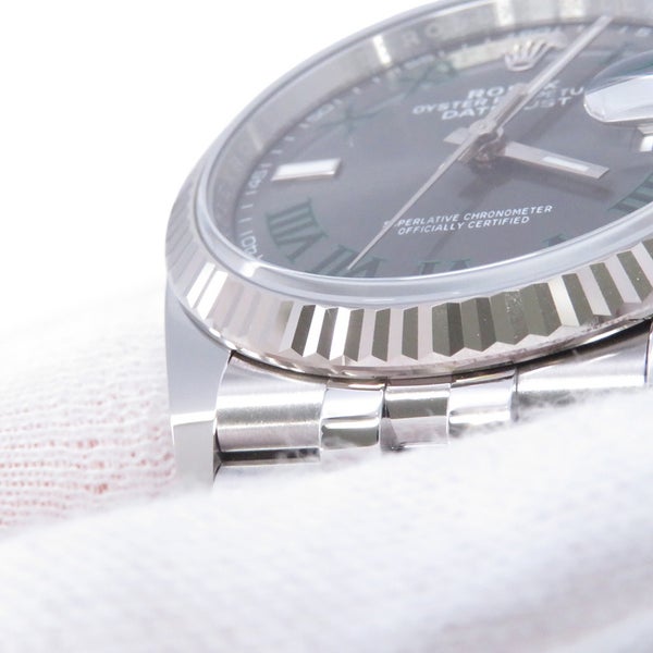 ロレックス デイトジャスト36 SS/K18WG ランダムシリアル ルーレット 126234 ROLEX 腕時計 スレート文字盤