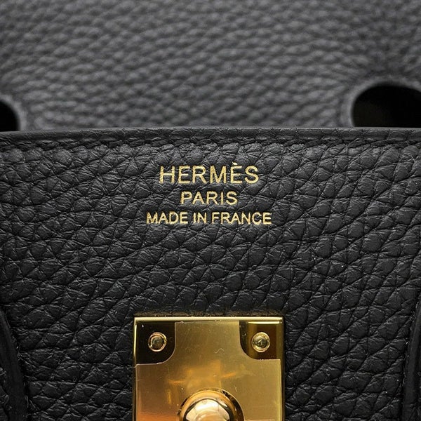 エルメス バーキン25 ヴェルソ ブラック/ツンドラ/ゴールド金具 トゴ W刻印 HERMES Birkin ハンドバッグ 黒