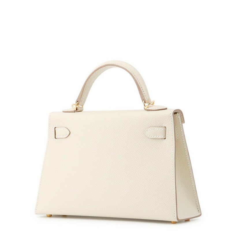 エルメス ハンドバッグ ミニケリー2 外縫い クレ/ゴールド金具 エプソン K刻印 ２wayショルダー