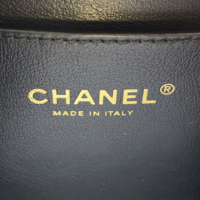シャネル チェーンショルダーバッグ ココマーク マトラッセ バニティ トップハンドル キャビアスキン AS3221 CHANEL 黒
