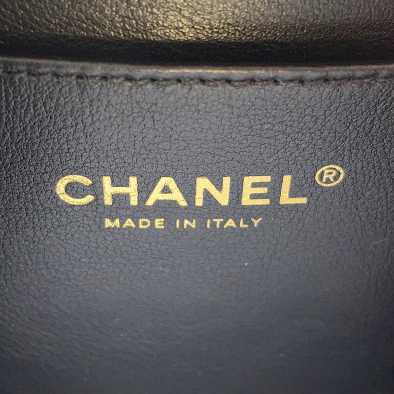 シャネル チェーンショルダーバッグ ココマーク マトラッセ バニティ トップハンドル キャビアスキン AS3221 CHANEL 黒