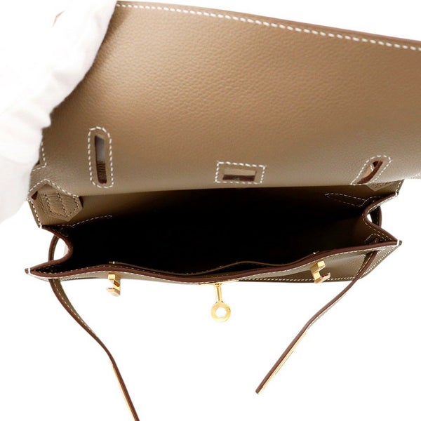 エルメス ジプシエール ミニ エトゥープ/ゴールド金具 エバーカラー K刻印 HERMES バッグ