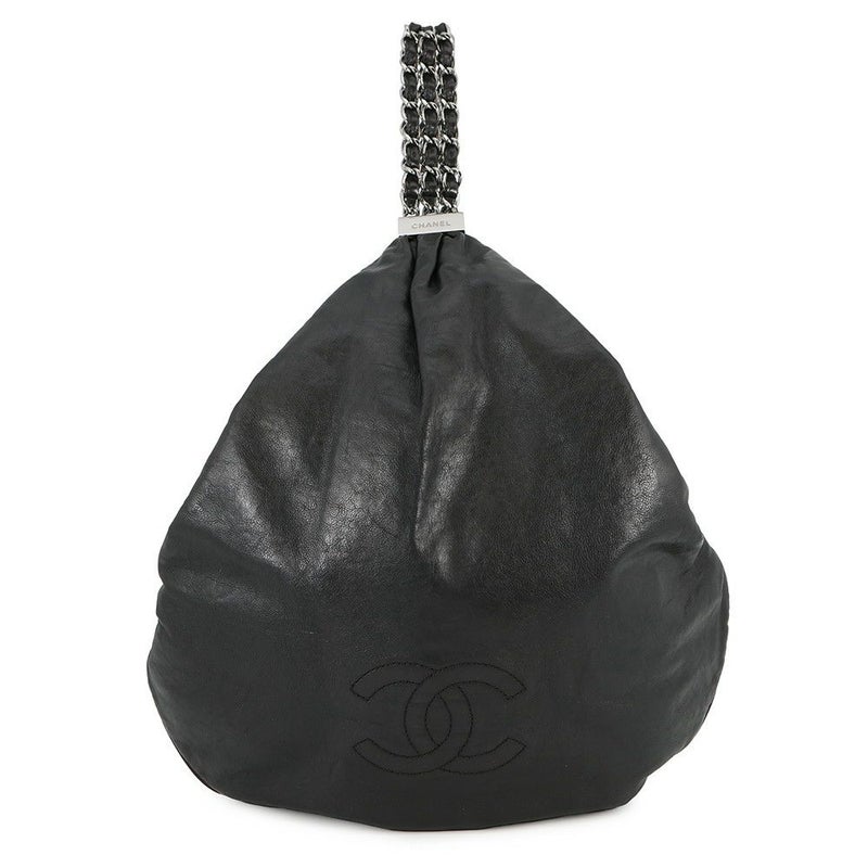 シャネル チェーンハンドバッグ ココマーク レザー CHANEL ショルダーバッグ 黒