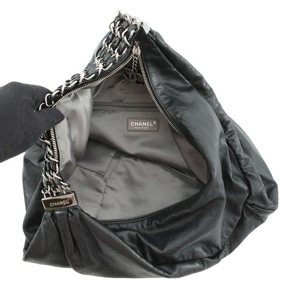 シャネル チェーンハンドバッグ ココマーク レザー CHANEL ショルダーバッグ 黒