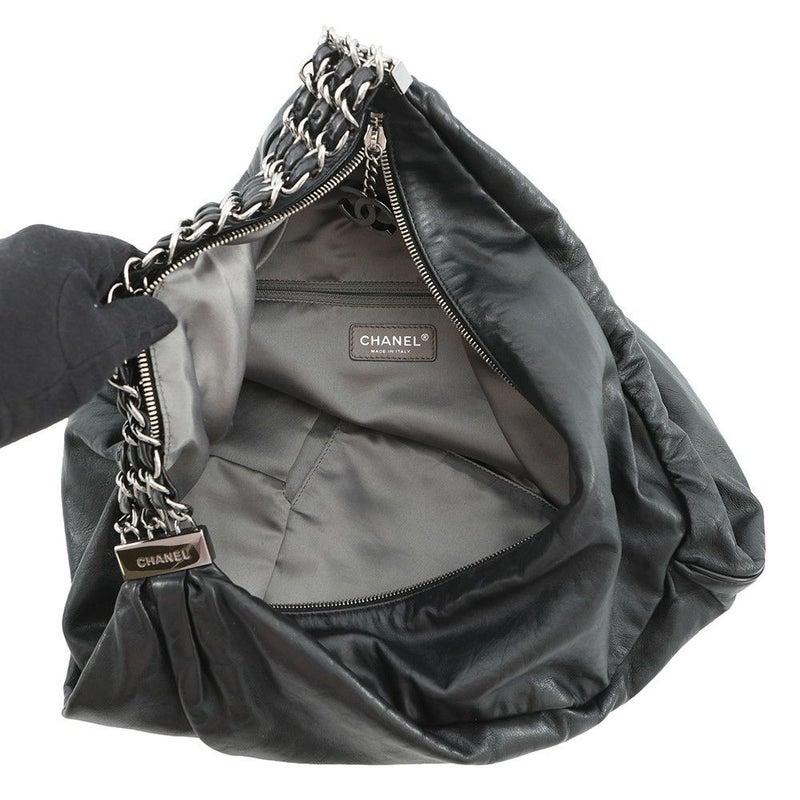 シャネル チェーンハンドバッグ ココマーク レザー CHANEL ショルダーバッグ 黒