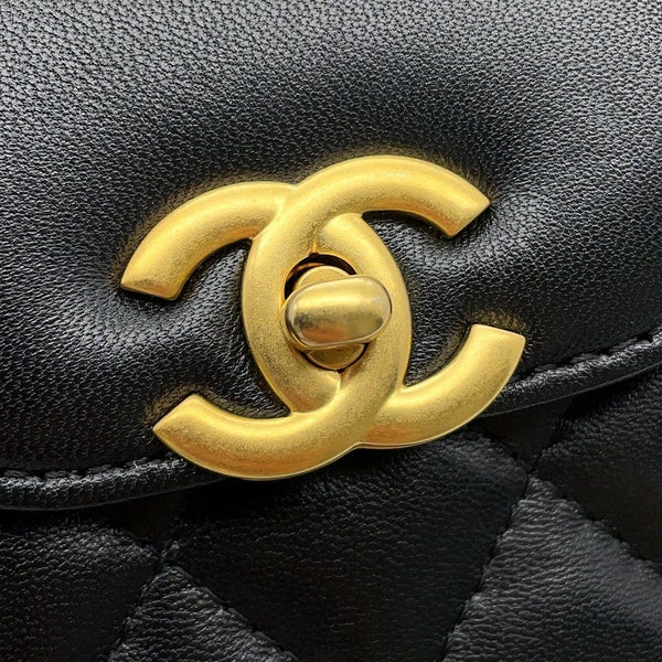 シャネル ハンドバッグ ミニ マトラッセ ココマーク ラムスキン AS4416 CHANEL 2wayショルダーバッグ 黒