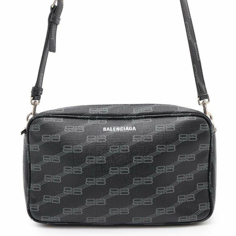 バレンシアガ ショルダーバッグ BBモノグラム カメラバッグ PVC 702723 BALENCIAGA バッグ 黒