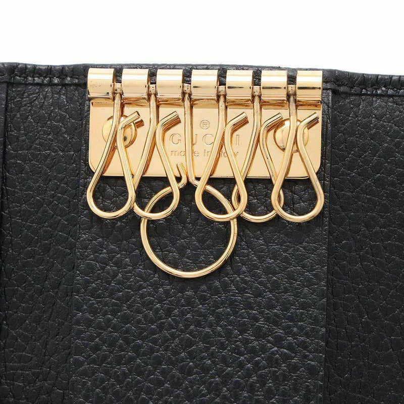 グッチ キーケース ダブルG 6連キーケース レザー 456118 GUCCI 黒